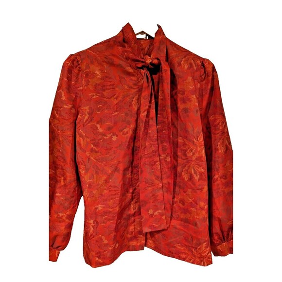 Vintage 1980s Polyester Jbj Top Pussycat Bow Size 16 working‎ 9 to 5 - Picture 1 of 7